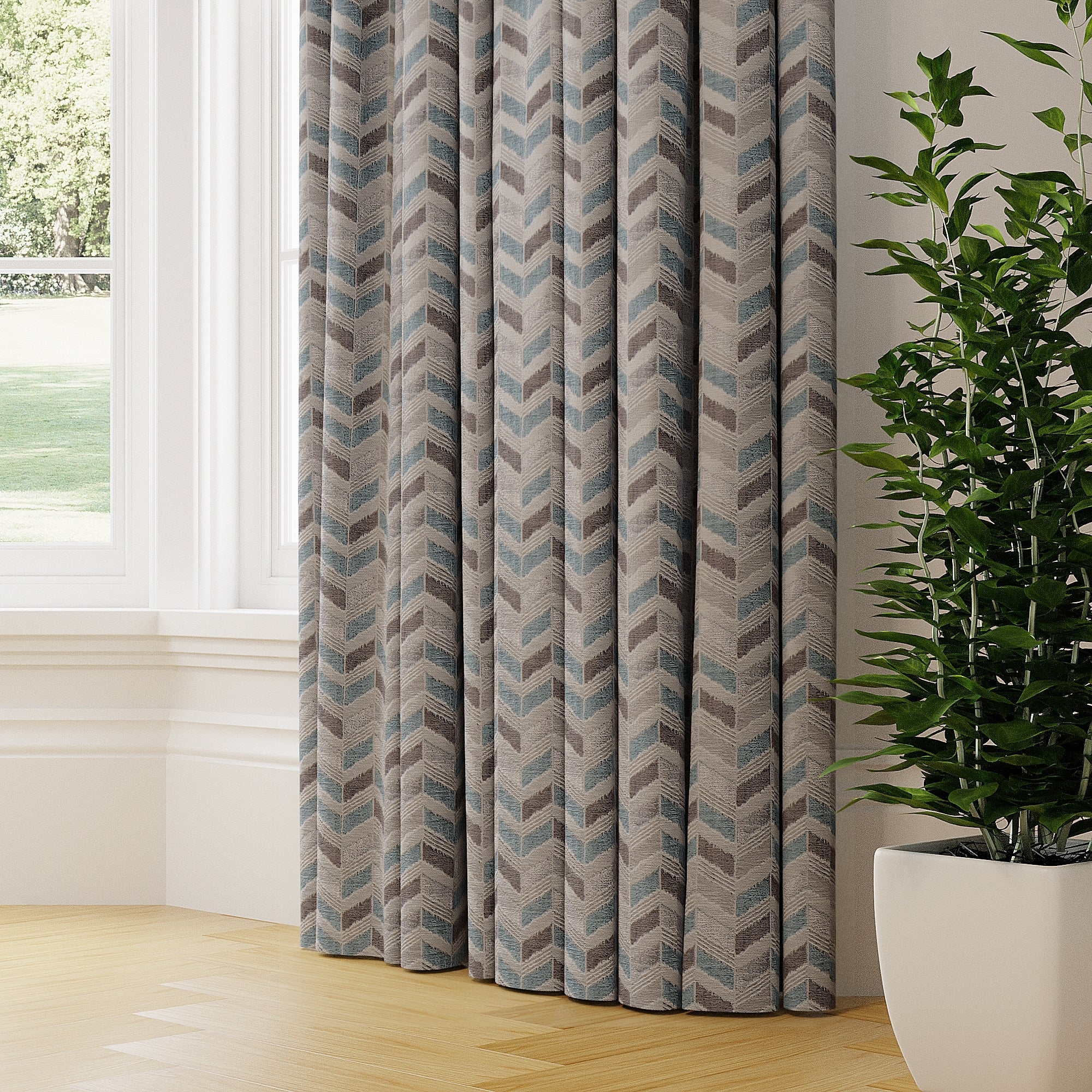Zena Made to Measure Curtains Green/Grey Price Comparisons | Compare The Build
