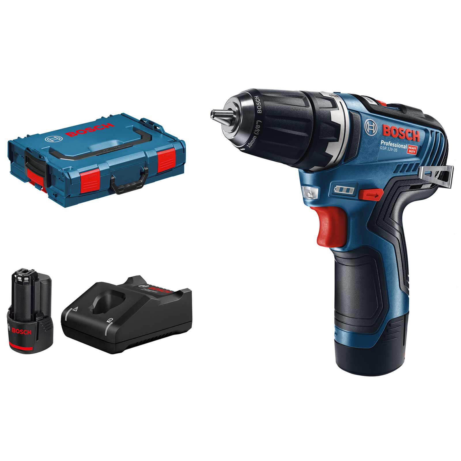 Bosch GSR 12V-35 12v Cordless Brushless Drill Driver 2 x 3ah Li-ion Charger Case | Compare The Build