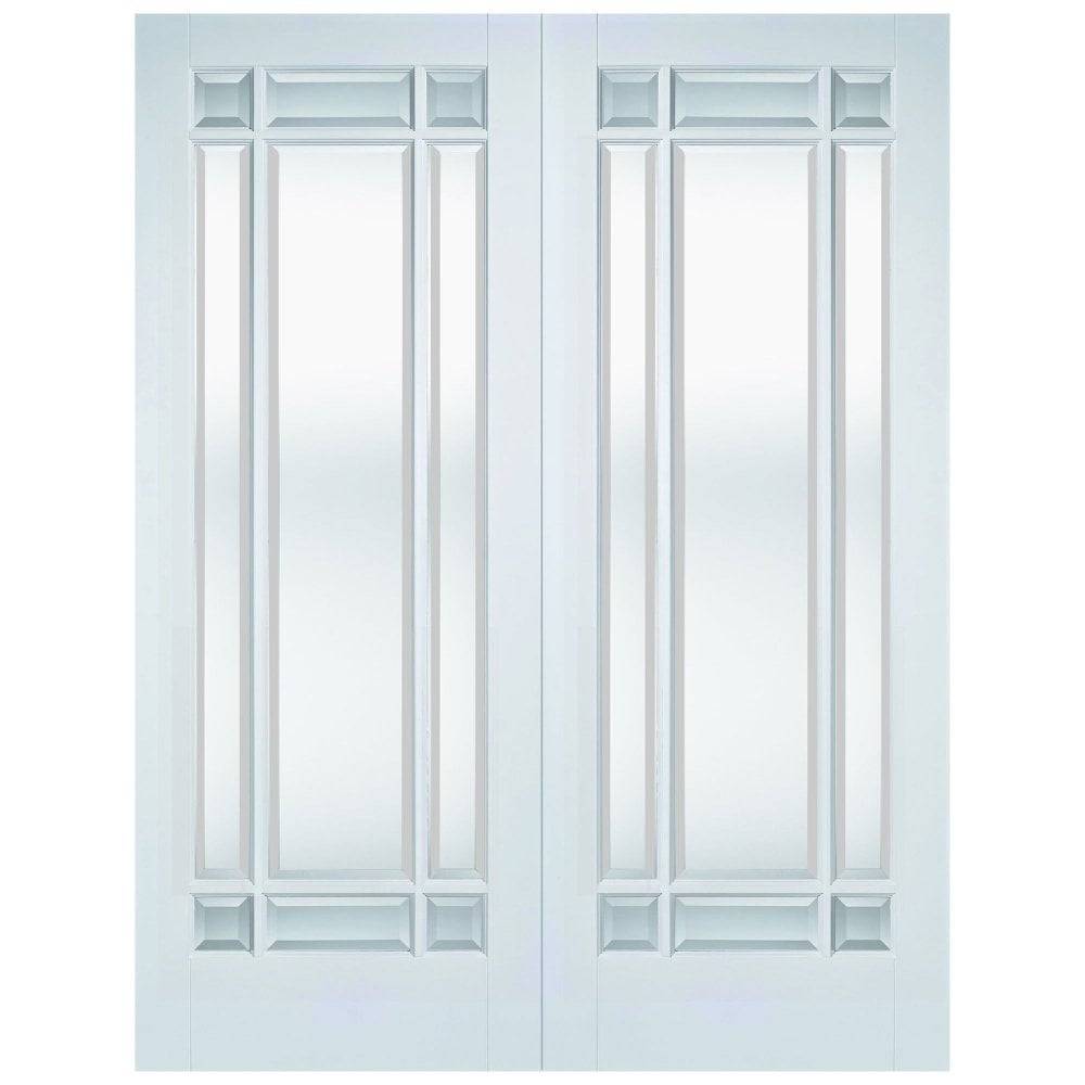LPD Internal White Manhattan Primed 9L Bevelled Clear Glass Door 1981mm x 1068mm x 40mm (78" x 42") Price Comparisons | Compare The Build