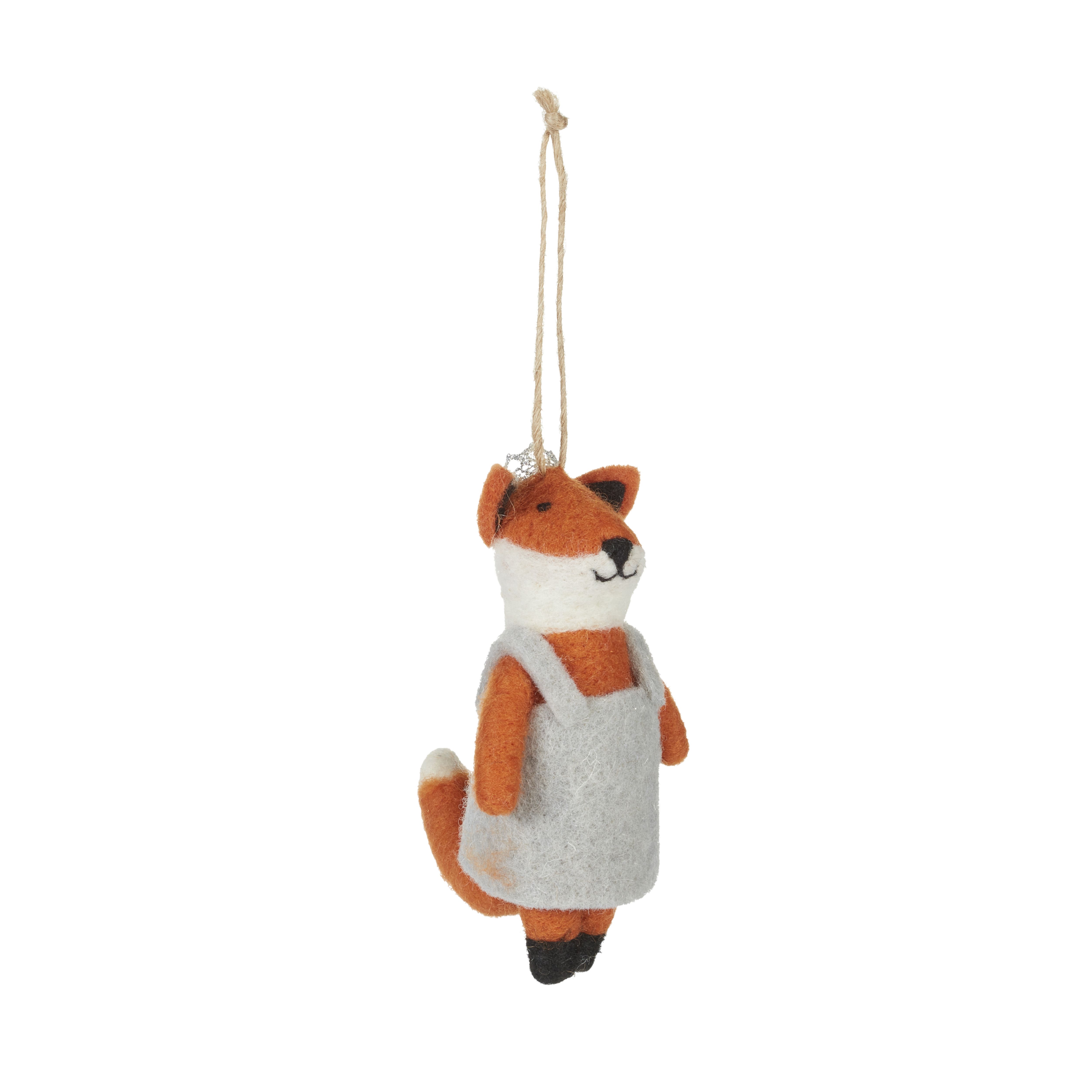 Multicolour Gold Effect Felt Lady Fox Hanging Ornament Price Comparisons | Compare The Build