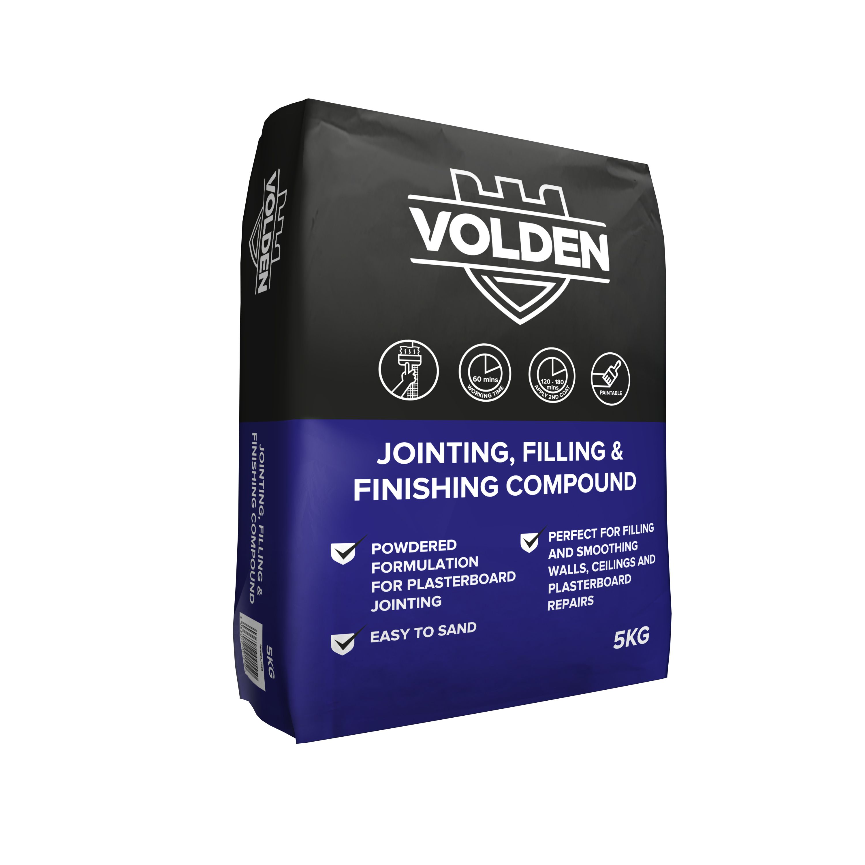 Volden Plasterboard Jointing, Filling & Finishing Powder Compound 5Kg 4.2L Bag Price Comparisons | Compare The Build