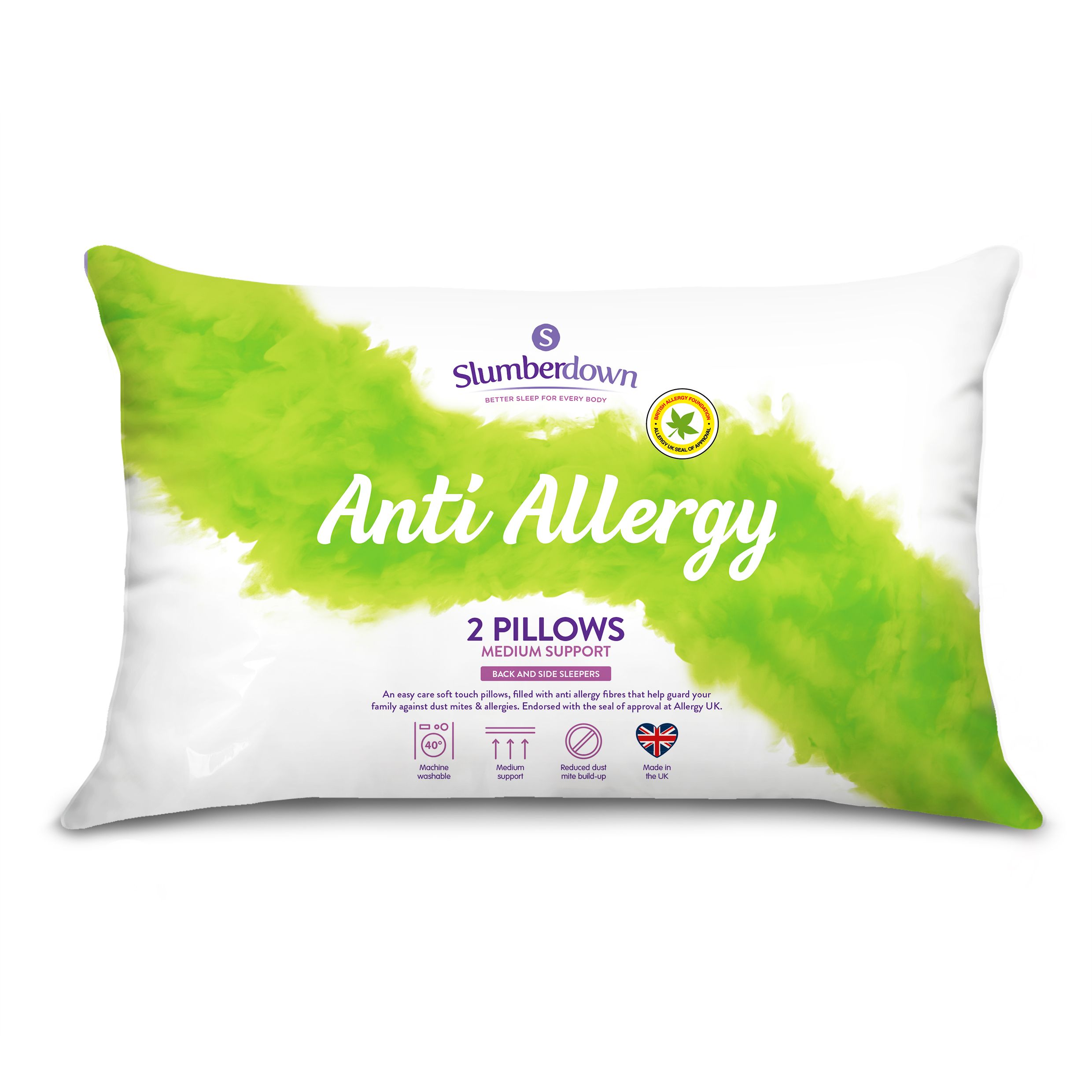 Slumberdown Firm Anti Allergy Pillow, Pack Of 2 Price Comparisons | Compare The Build