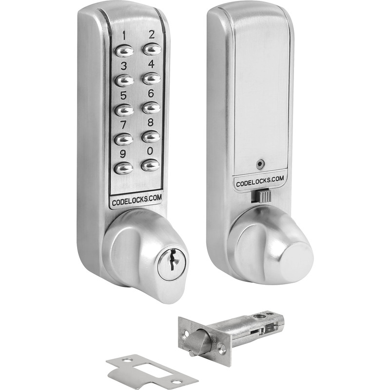 Codelocks CL2255 Electronic Tubular Mortice Latch 60mm backset in Silver Steel Price Comparisons | Compare The Build