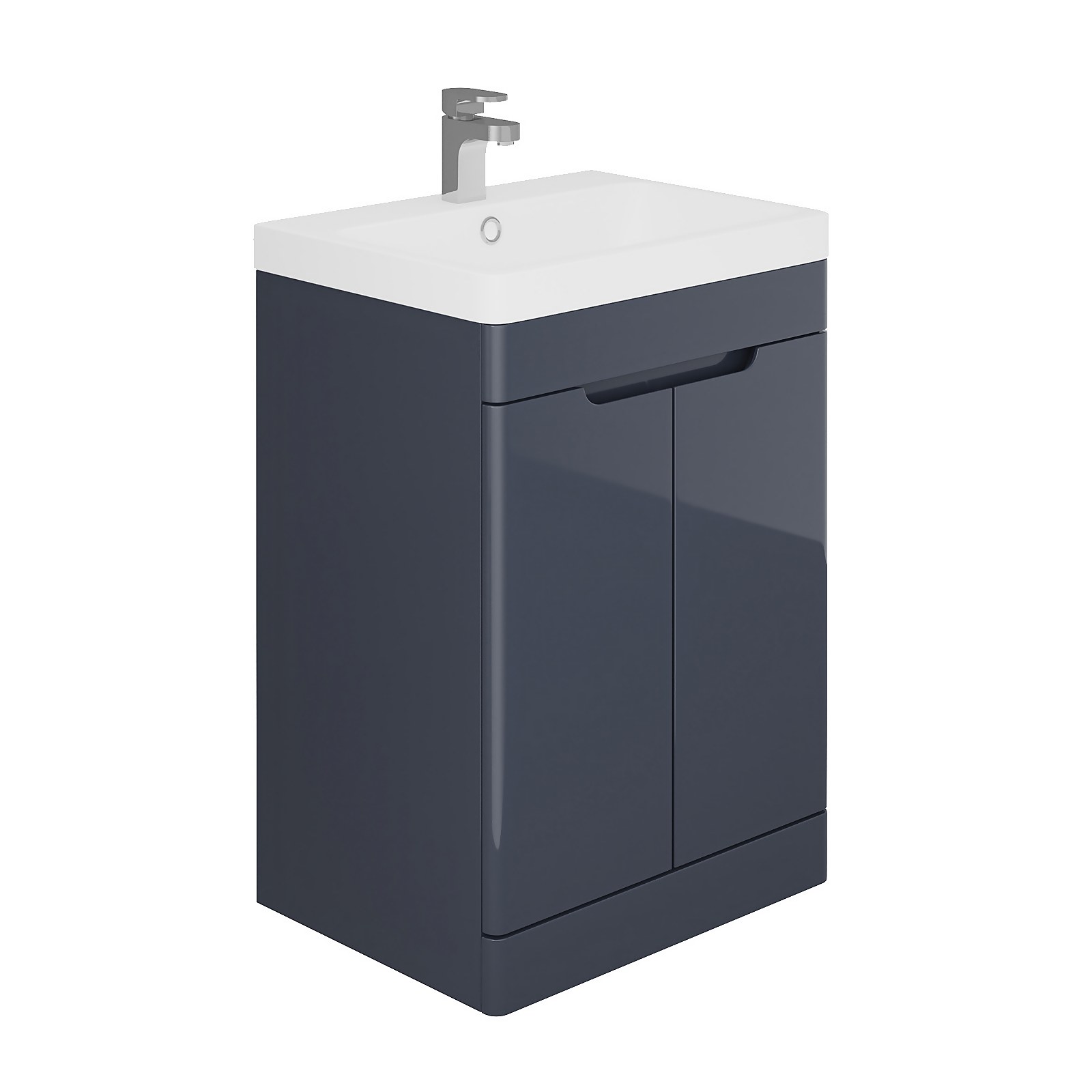 Bathstore Skye 600mm Floorstanding 2 Door Vanity Unit and Basin - Grey Price Comparisons | Compare The Build