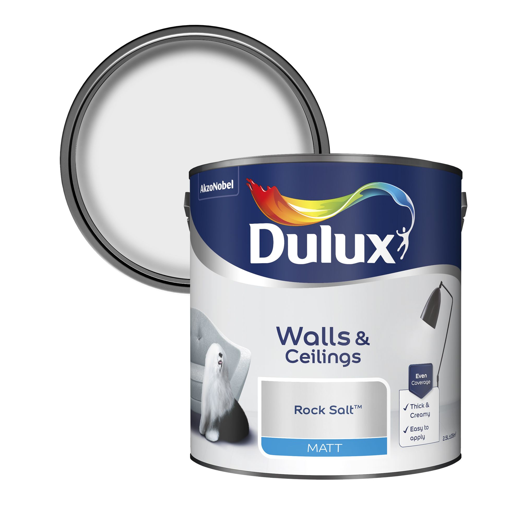 Dulux Rock salt Matt Emulsion paint, 2.5L Price Comparisons | Compare The Build