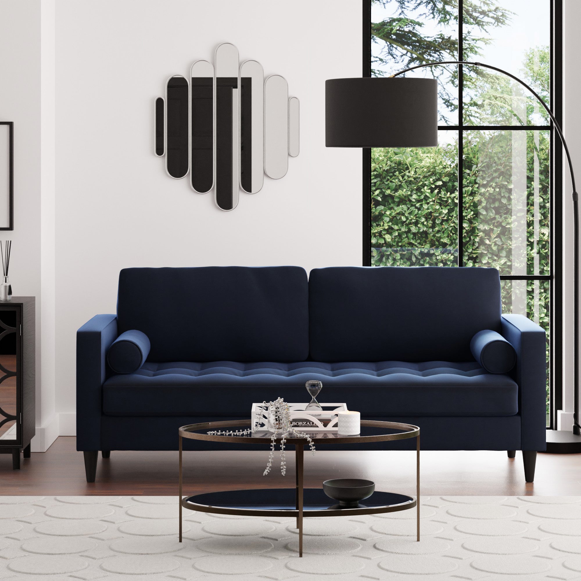 Zoe Velvet 3 Seater Sofa Navy Blue Price Comparisons | Compare The Build