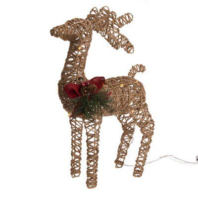 Battery Operated Rattan Effect Standing Reindeer Silhouette Price Comparisons | Compare The Build