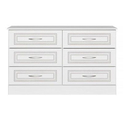 Laysan Matt White 6 Drawer Chest Of Drawers (H)740mm (W)1230mm (D)450mm Price Comparisons | Compare The Build