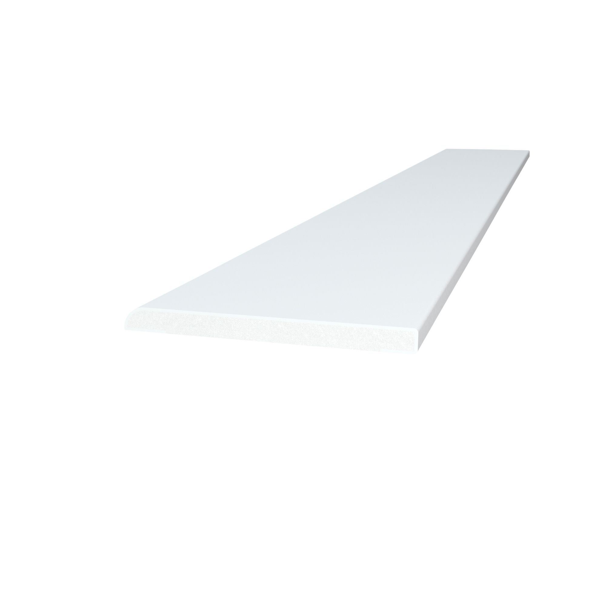 Crystal White Polyvinyl Chloride (Pvc) Bullnose Flat Architrave, (L)2.5M (W)65mm Price Comparisons | Compare The Build