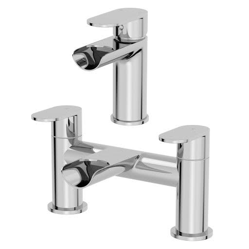 Architeckt Edsberg Basin Mixer Waterfall Tap and Bath Mixer Waterfall Tap Set Price Comparisons | Compare The Build