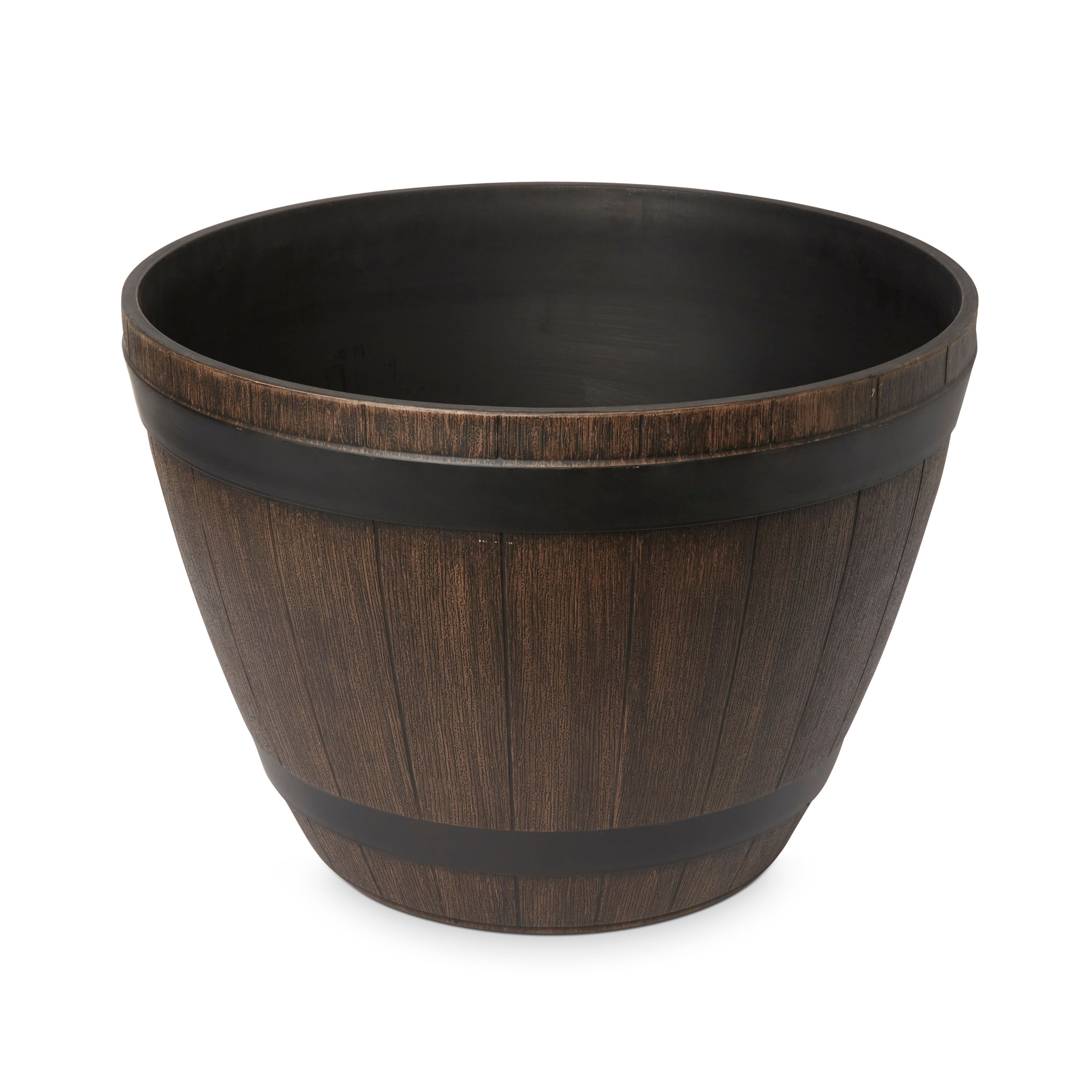 Blooma Lule Wood Effect Plastic Round Plant Pot (Dia)52Cm Price Comparisons | Compare The Build