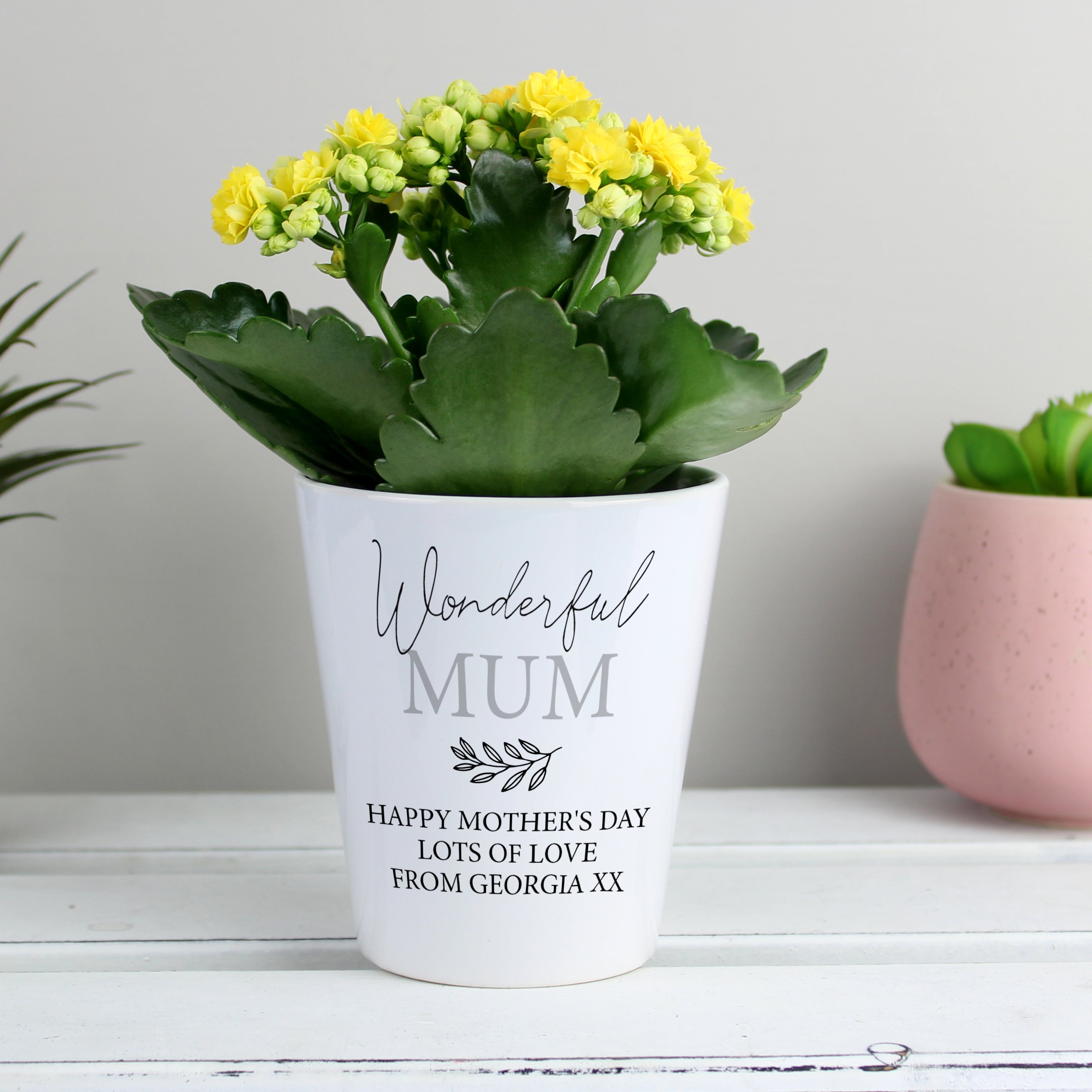 Personalised Message Plant Pot White Price Comparisons | Compare The Build