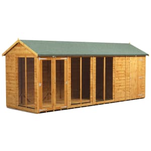 Power Sheds 18 x 6ft Apex Shiplap Dip Treated Summerhouse - Including 4ft Side Store | Compare The Build