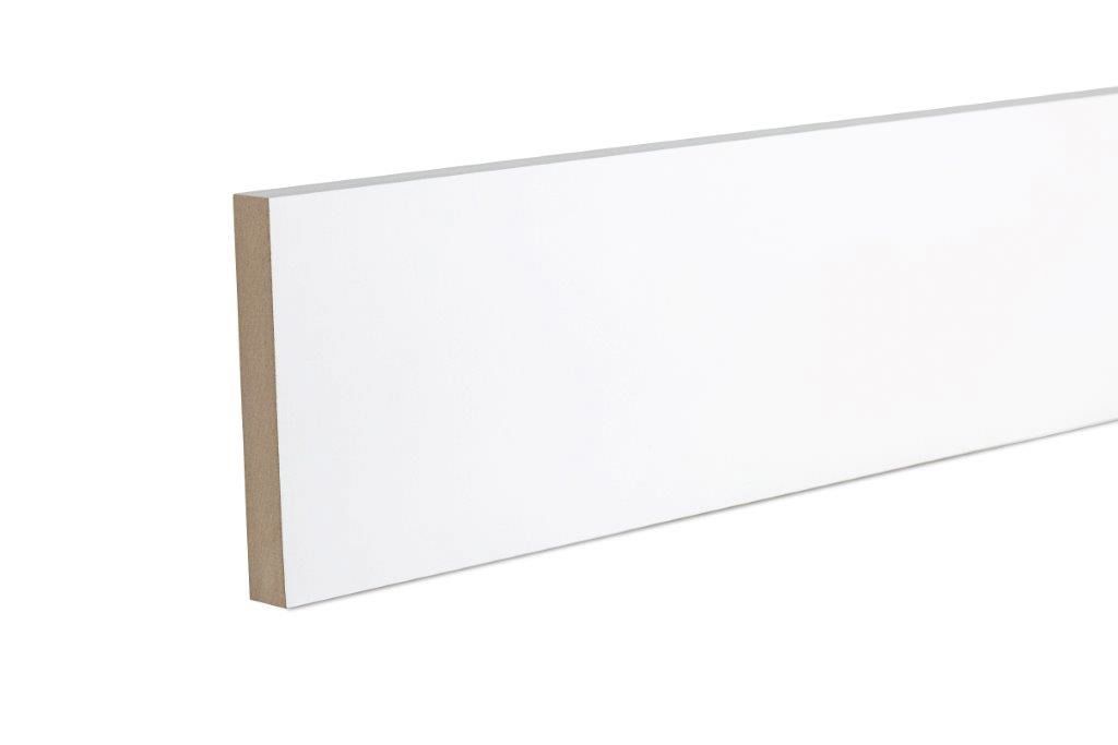 Primed White MDF Square edge Skirting board (L)2.4m (W)119mm (T)18mm, Pack of 4 Price Comparisons | Compare The Build