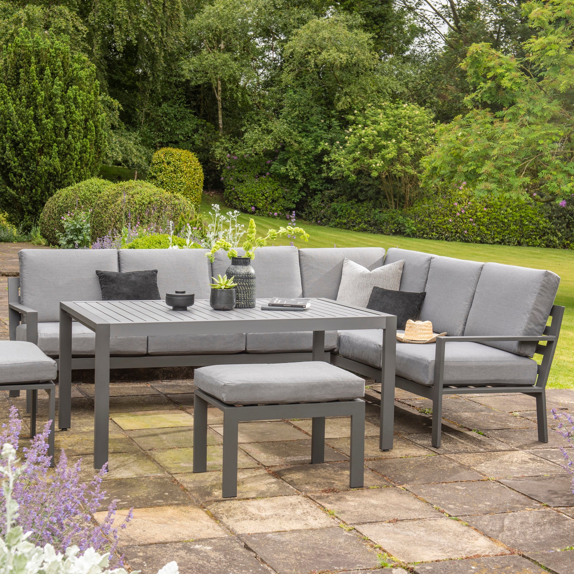 Titchwell 5 Seater Grey Corner Sofa Dining Set Grey Price Comparisons | Compare The Build