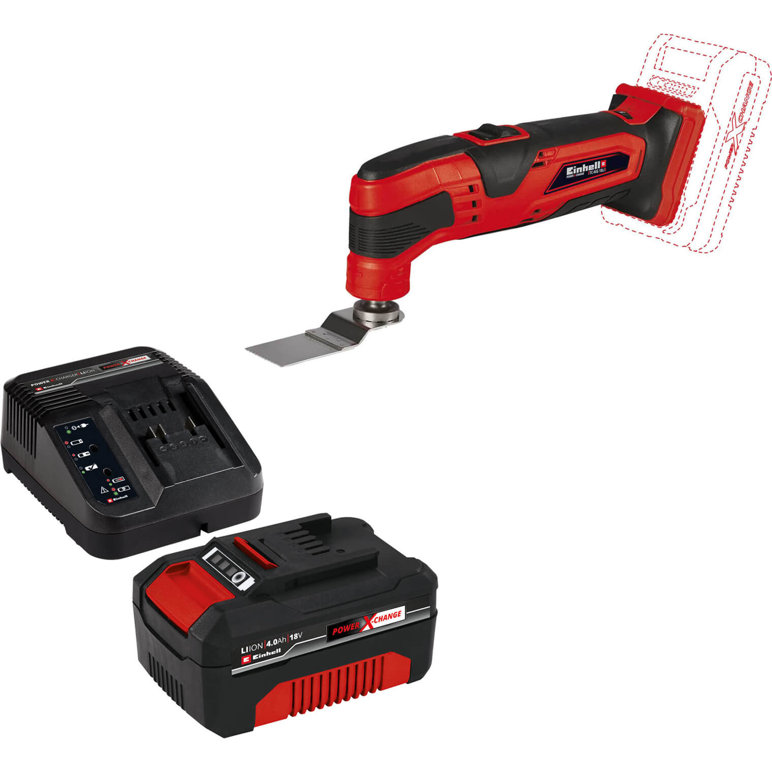 Einhell TC-MG 18 Li 18v Oscillating Multi Tool 1 x 4ah Li-ion Charger No Case | Compare The Build