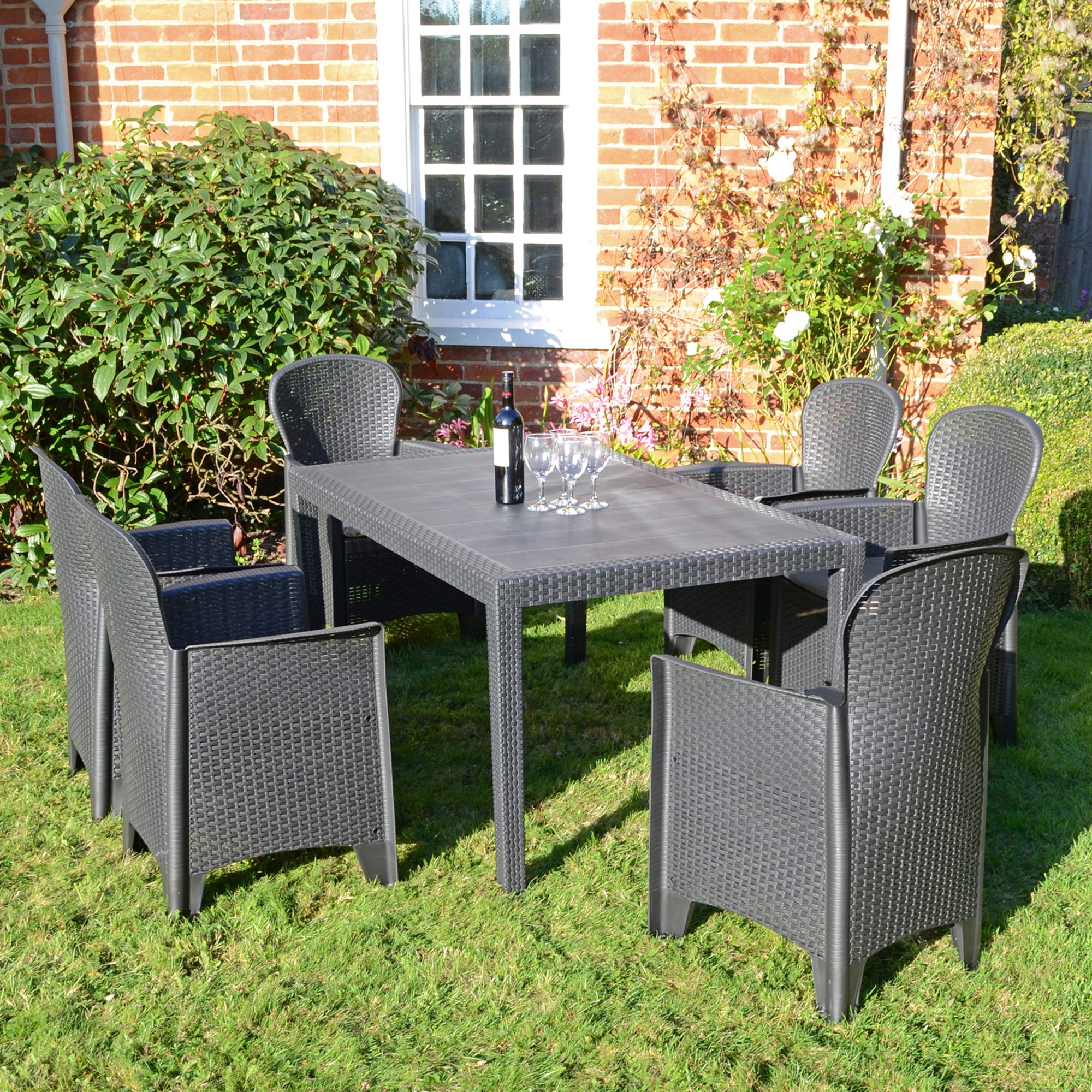 Trabella Salerno 6 Seater Dining Set with Sicily Chairs Grey | Compare The Build