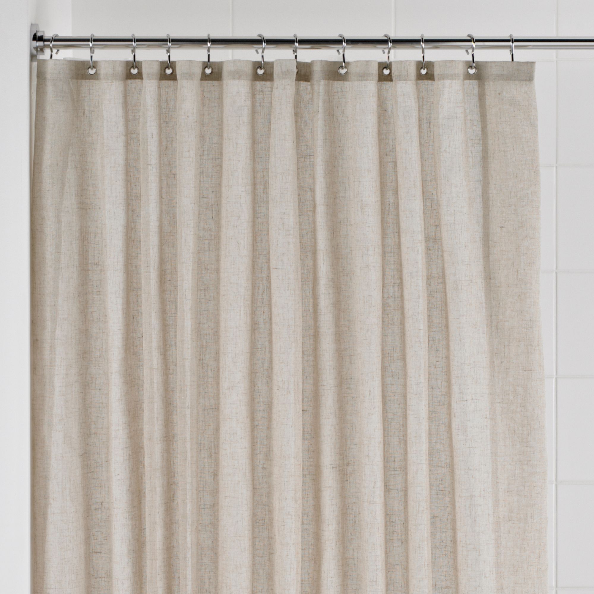 Cooke & Lewis Cream Linen Shower Curtain With Basket (L)1800 mm Price Comparisons | Compare The Build