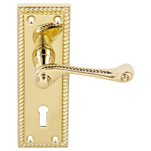 Cheshire Georgian Brass Lock Door Handle - 1 Pair | Compare The Build