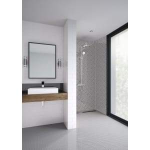 Mermaid Tiles Acrylic Single Shower Panel - 2440 x 1220mm | Compare The Build