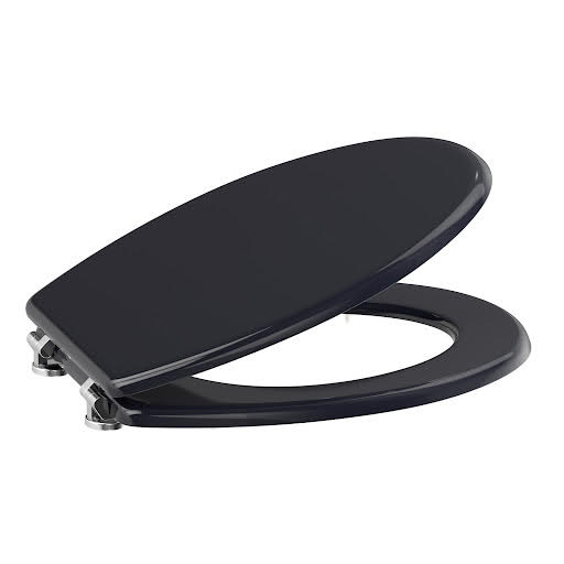 Ceramica Round Wooden Toilet Seat - Bottom Fix Black Gloss Price Comparisons | Compare The Build