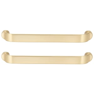 Straight Cabinet Handle Satin Brass 140mm - Pack of 2 | Compare The Build