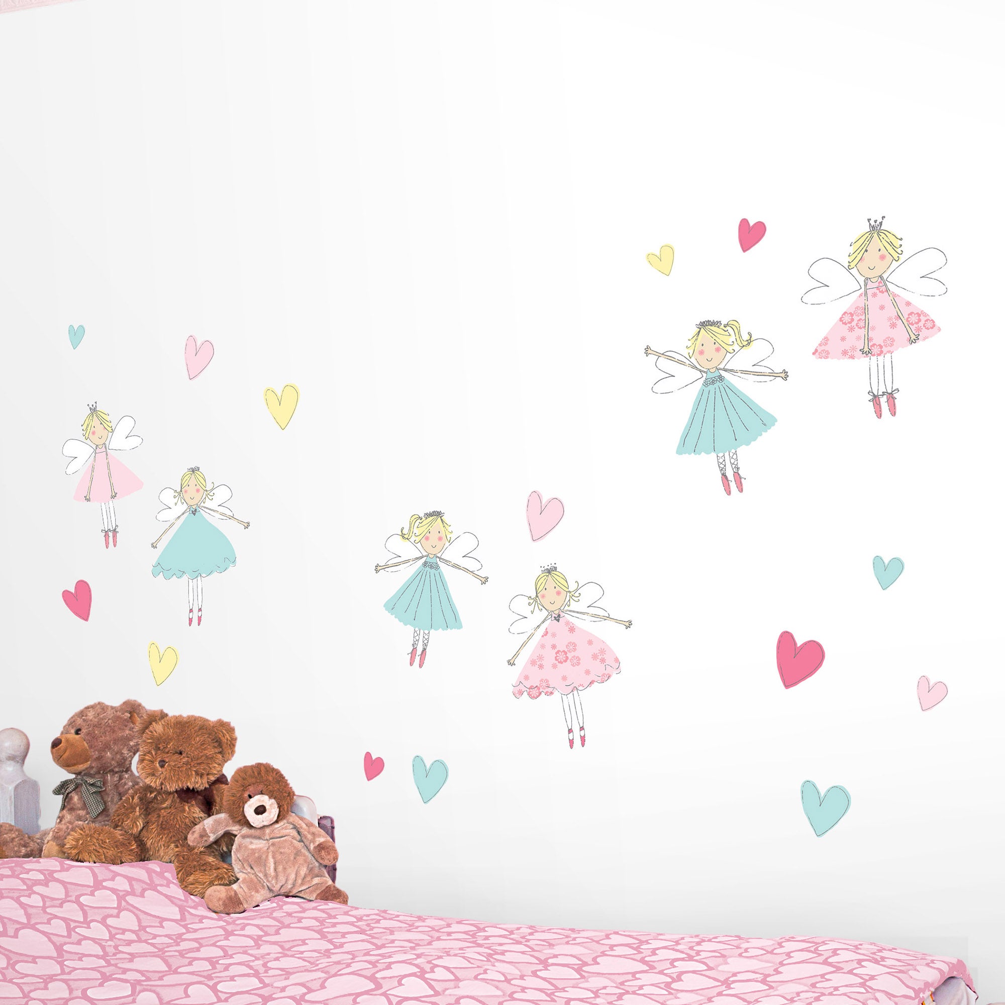 Fairies Wall Stickers White / Pink Price Comparisons | Compare The Build