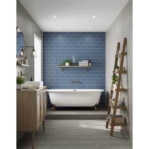 Multipanel Hydrolock Misty Blue Metro Tile Effect Shower Panel - 2400 x 598 x 11mm Price Comparisons | Compare The Build