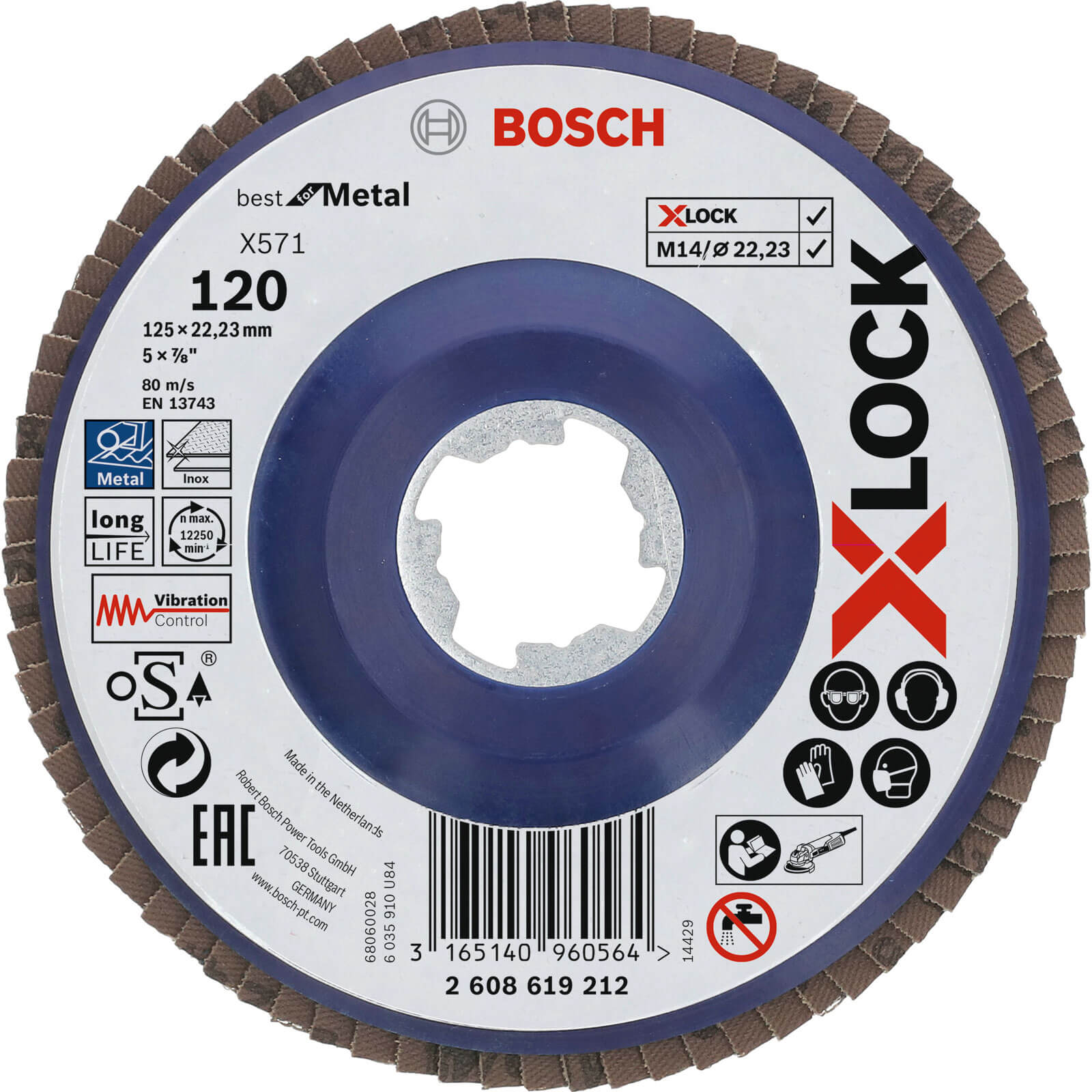 Bosch X Lock Zirconium Abrasive Straight Flap Disc 125mm 120g Pack of 1 Price Comparisons | Compare The Build