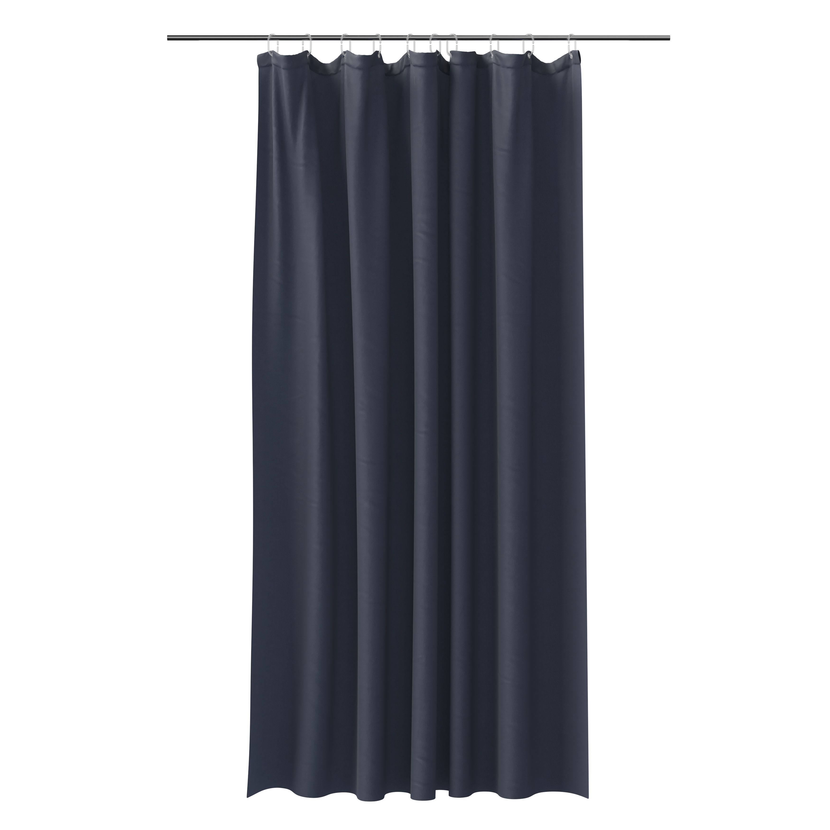 GoodHome Koros Midnight Blue Plain Shower Curtain (L)1800mm | Compare The Build