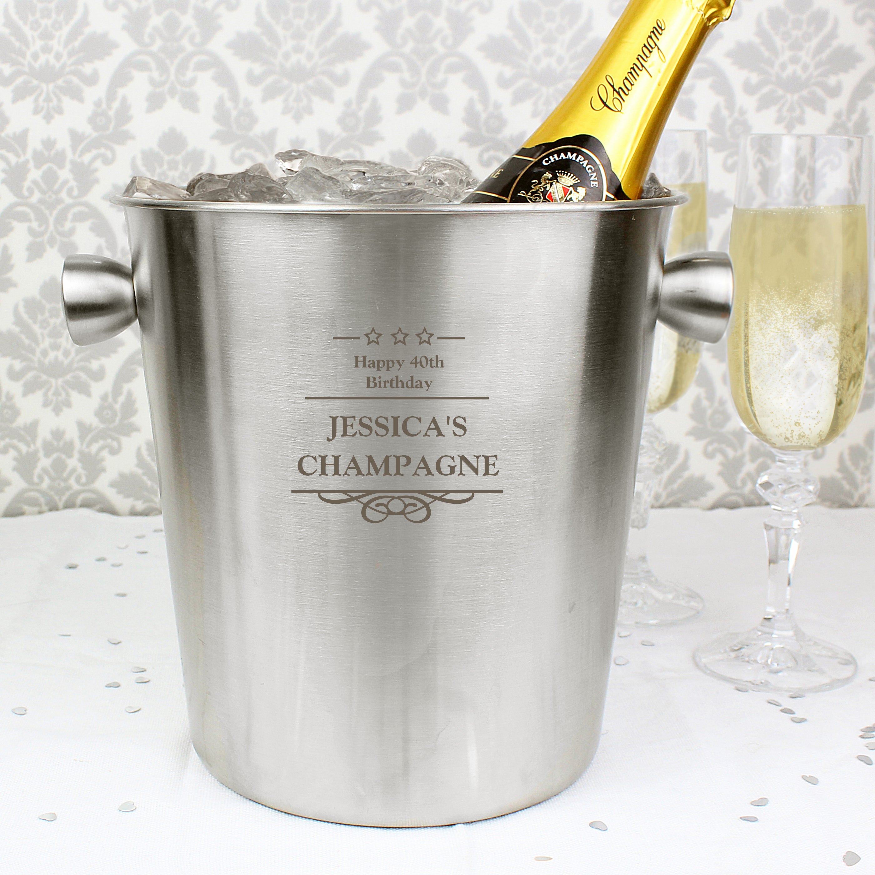 Personalised Decorative Stainless Steel Ice Bucket Silver Price Comparisons | Compare The Build