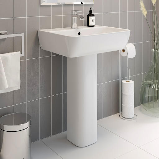 Affine Provence Full Pedestal 550mm 1 Tap Hole Bathroom Basin | Compare The Build