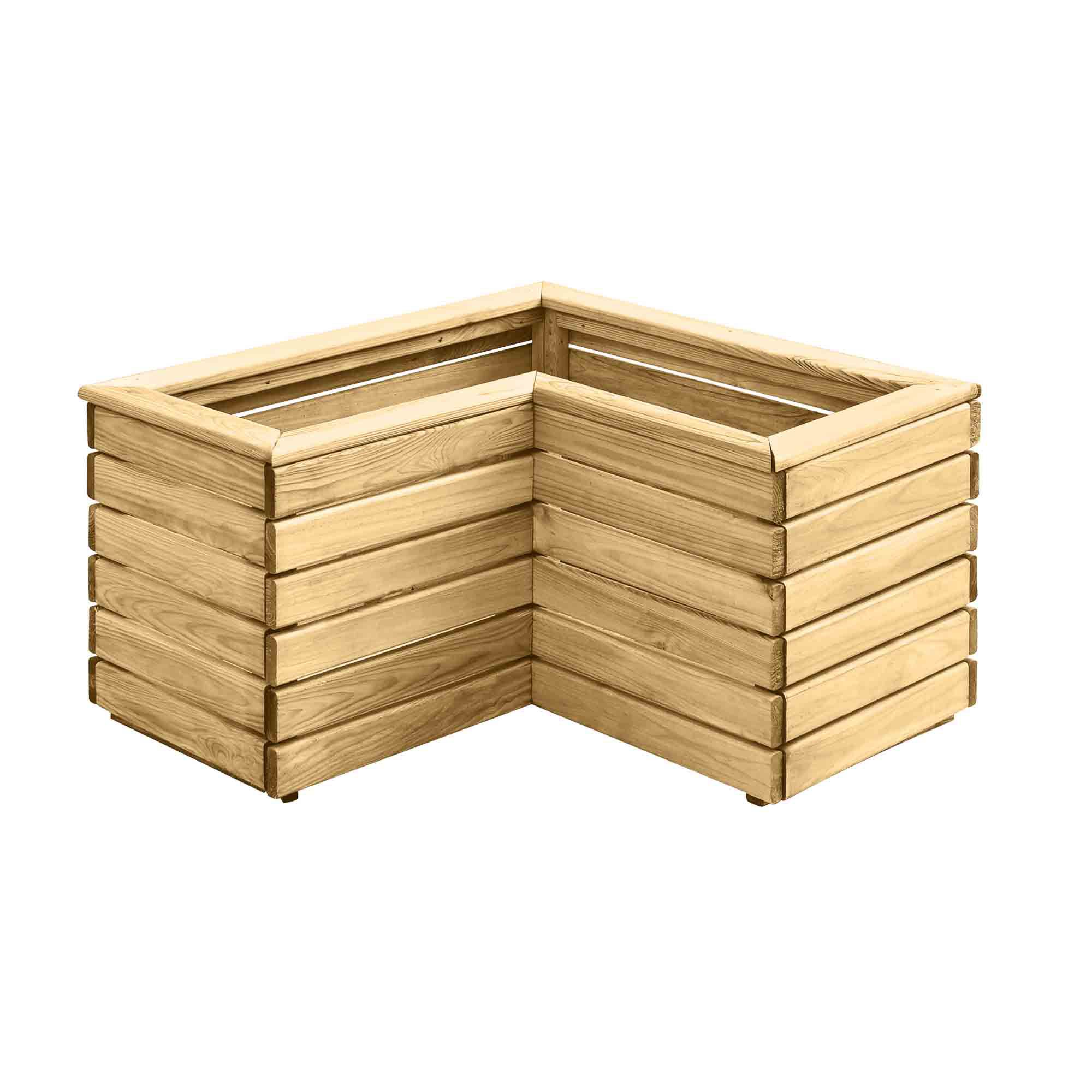 Forest Garden Linear Corner Natural Timber Wooden Rectangular Planter 80Cm Price Comparisons | Compare The Build