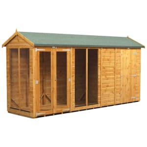 Power Sheds 14 x 4ft Apex Shiplap Dip Treated Summerhouse - Including 4ft Side Store | Compare The Build