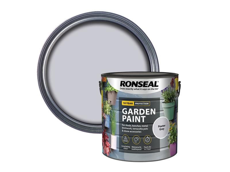 Ronseal RSLGPPG25L Garden Paint Pewter Grey 2.5 litre Price Comparisons | Compare The Build