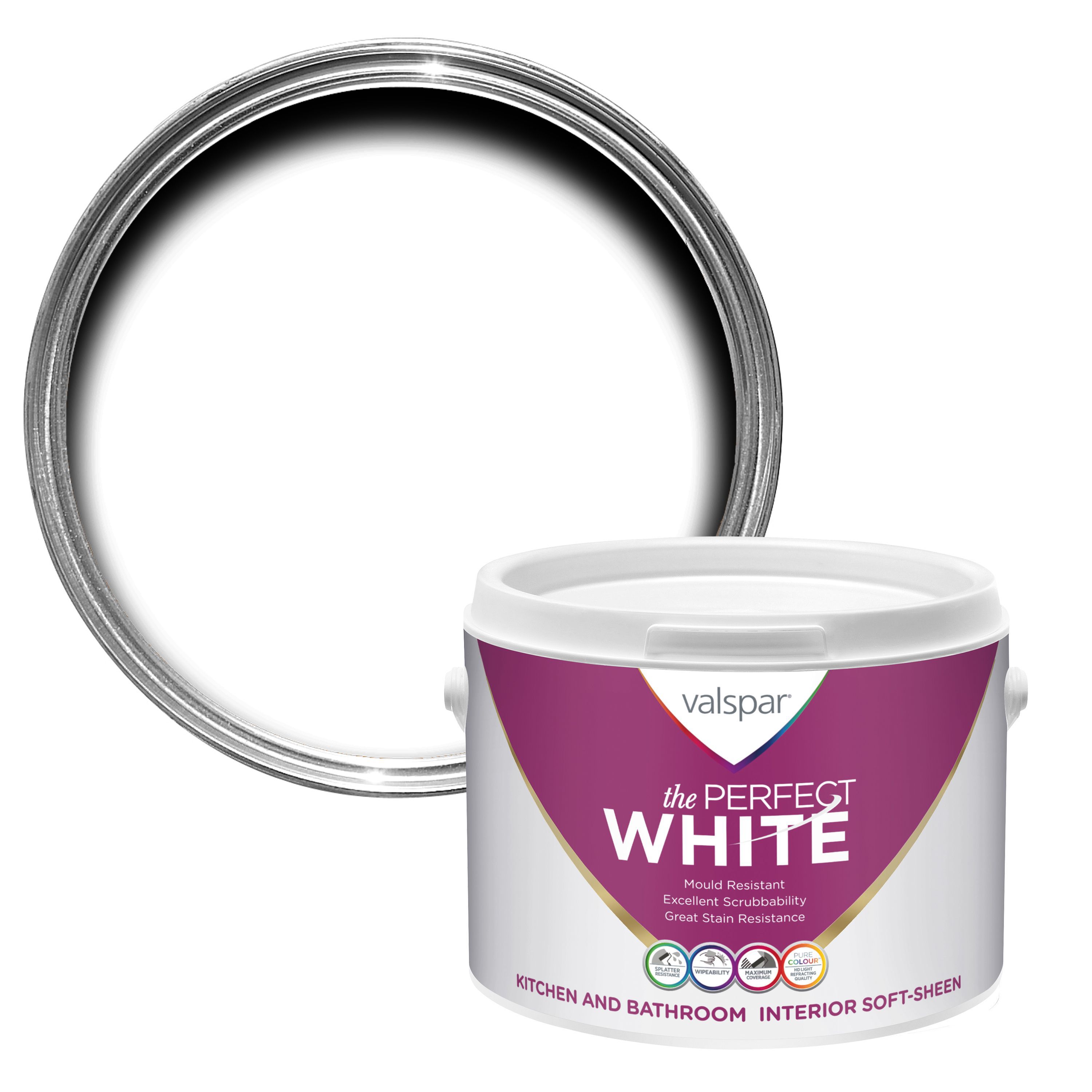 Valspar White Soft sheen Emulsion paint, 2.5L Price Comparisons | Compare The Build