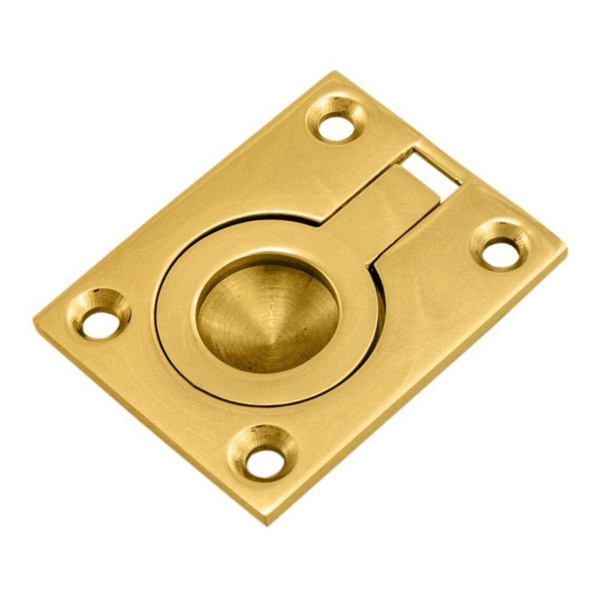 Gold Flush Ring Pull Cabinet Handle 42mm - Brass Price Comparisons | Compare The Build