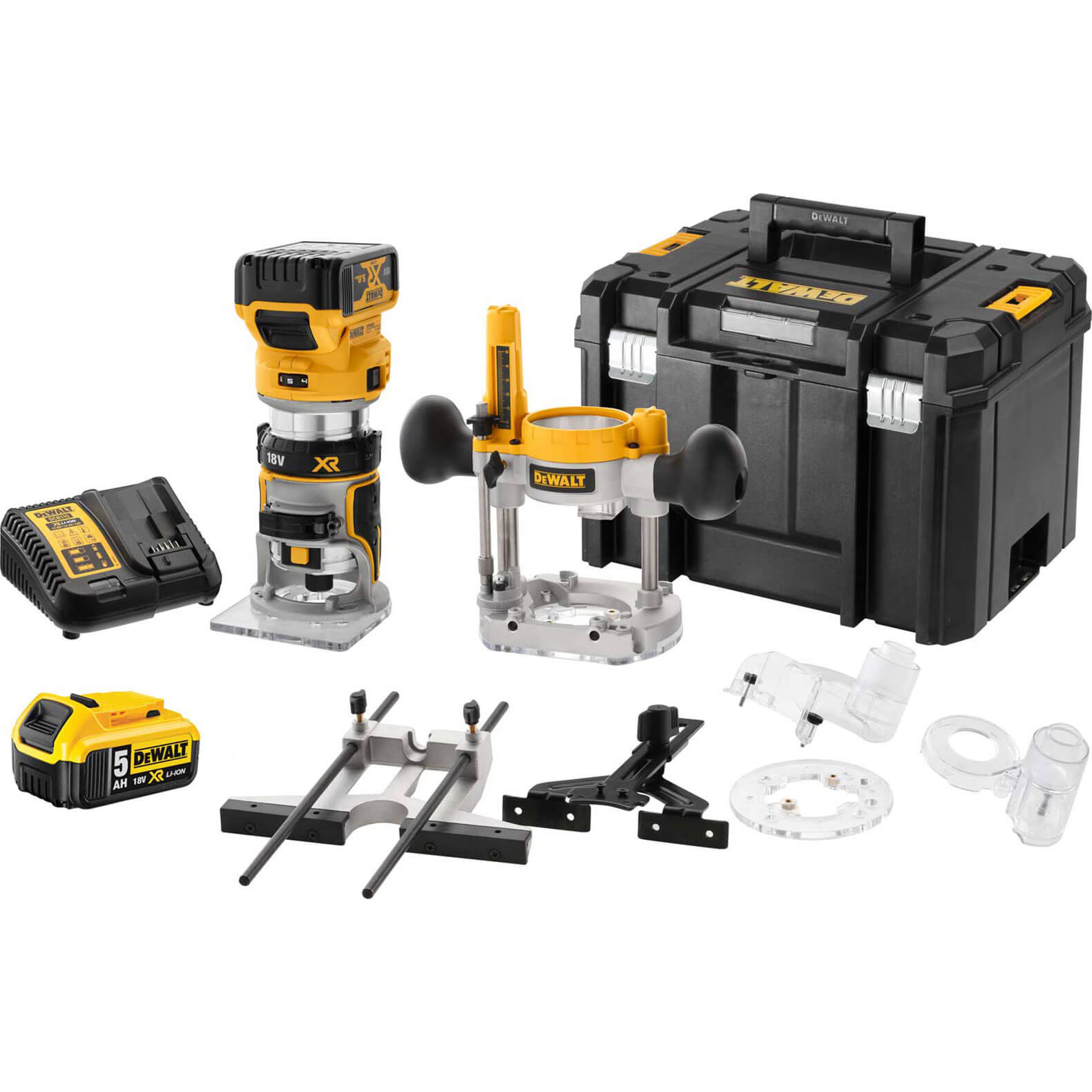 DeWalt DCW604NT 18v XR Cordless Brushless 1/4" Router Kit 2 x 5ah Li-ion Charger Case & Accessories Price Comparisons | Compare The Build