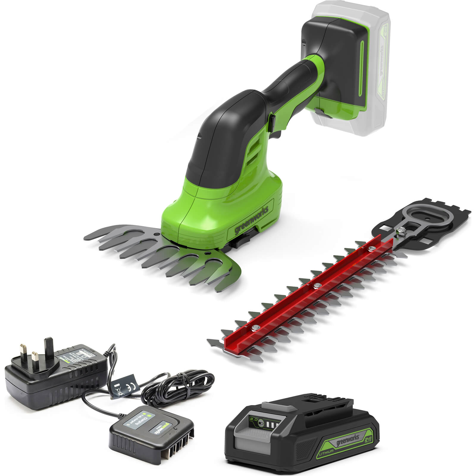 Greenworks G24SHT 24v Cordless Grass and Shrub Shears 1 x 2ah Li-ion Charger Price Comparisons | Compare The Build