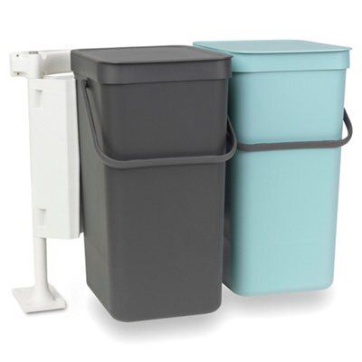 Brabantia Built-In Mint & Grey Plastic Rectangular Kitchen Bin, 16L | Compare The Build