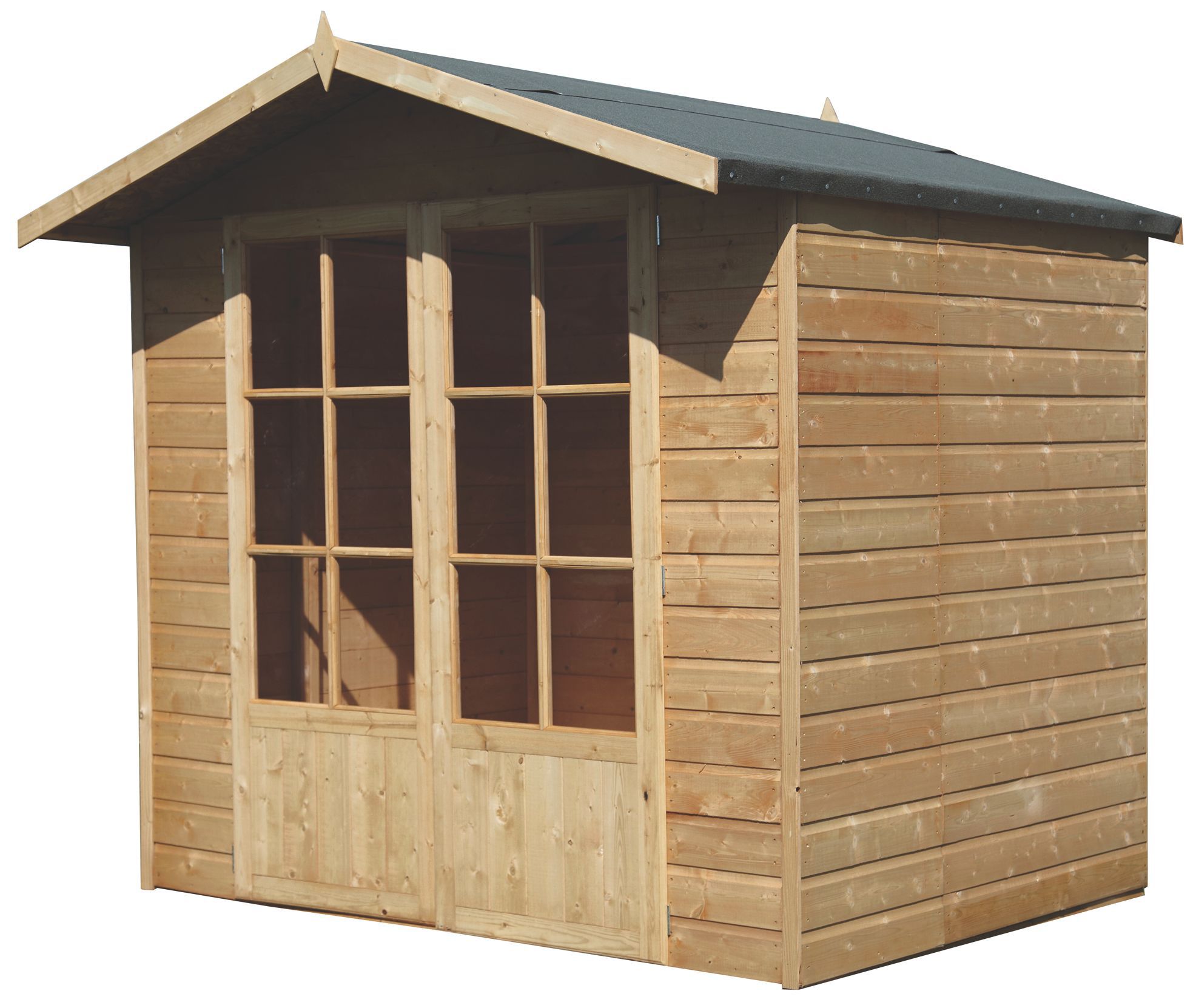 Shire Lumley 7X5 Toughened Glass Apex Shiplap Wooden Summer House (Base Included) Price Comparisons | Compare The Build