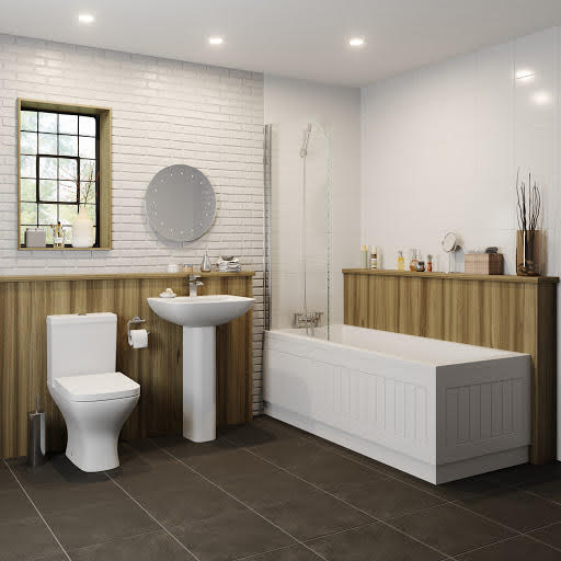 Marseille Bathroom Suite with Single Ended Square Bath 1700 x 700mm Price Comparisons | Compare The Build