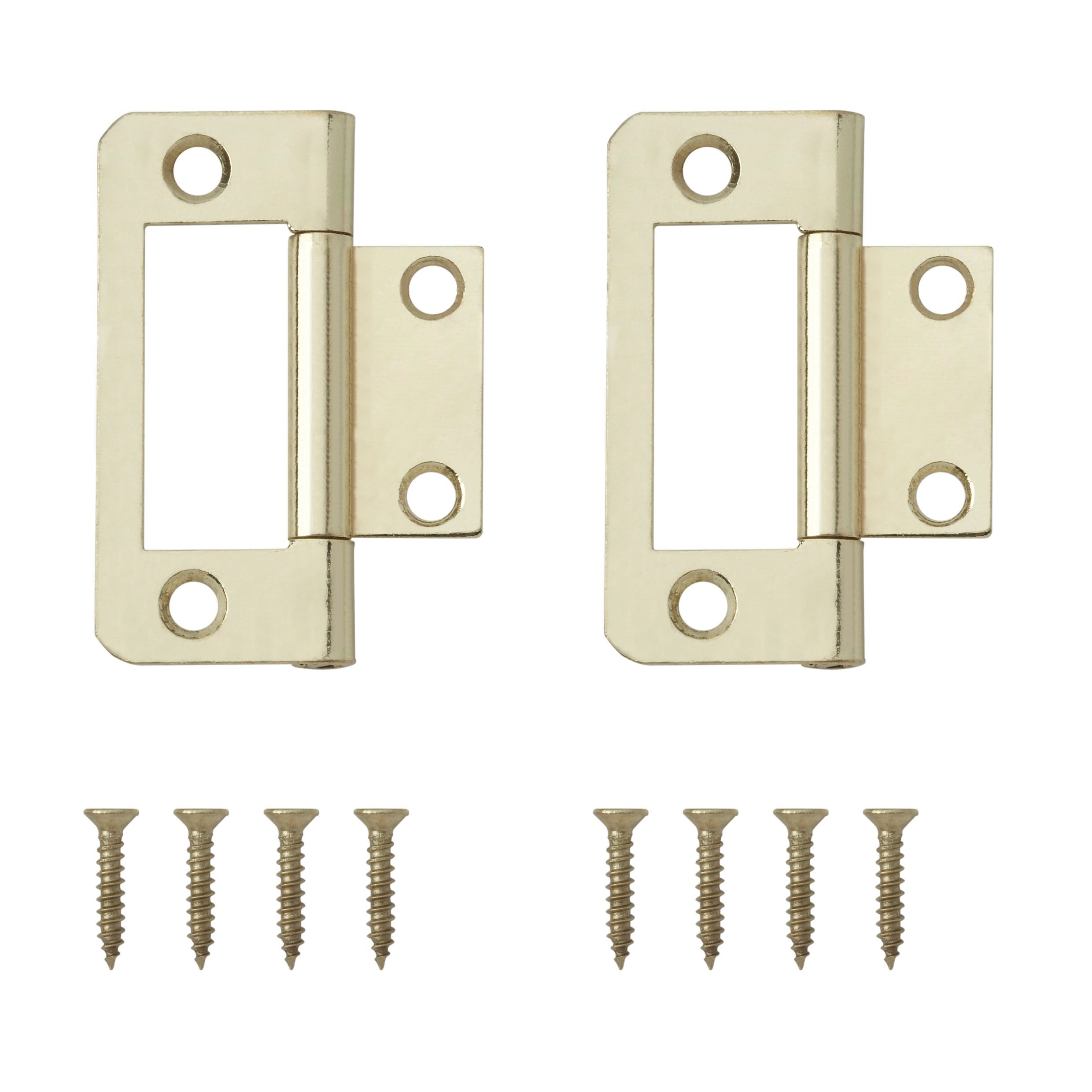 Brass-Plated Metal Flush Door Hinge N162 (L)50mm, Pack Of 8 Price Comparisons | Compare The Build