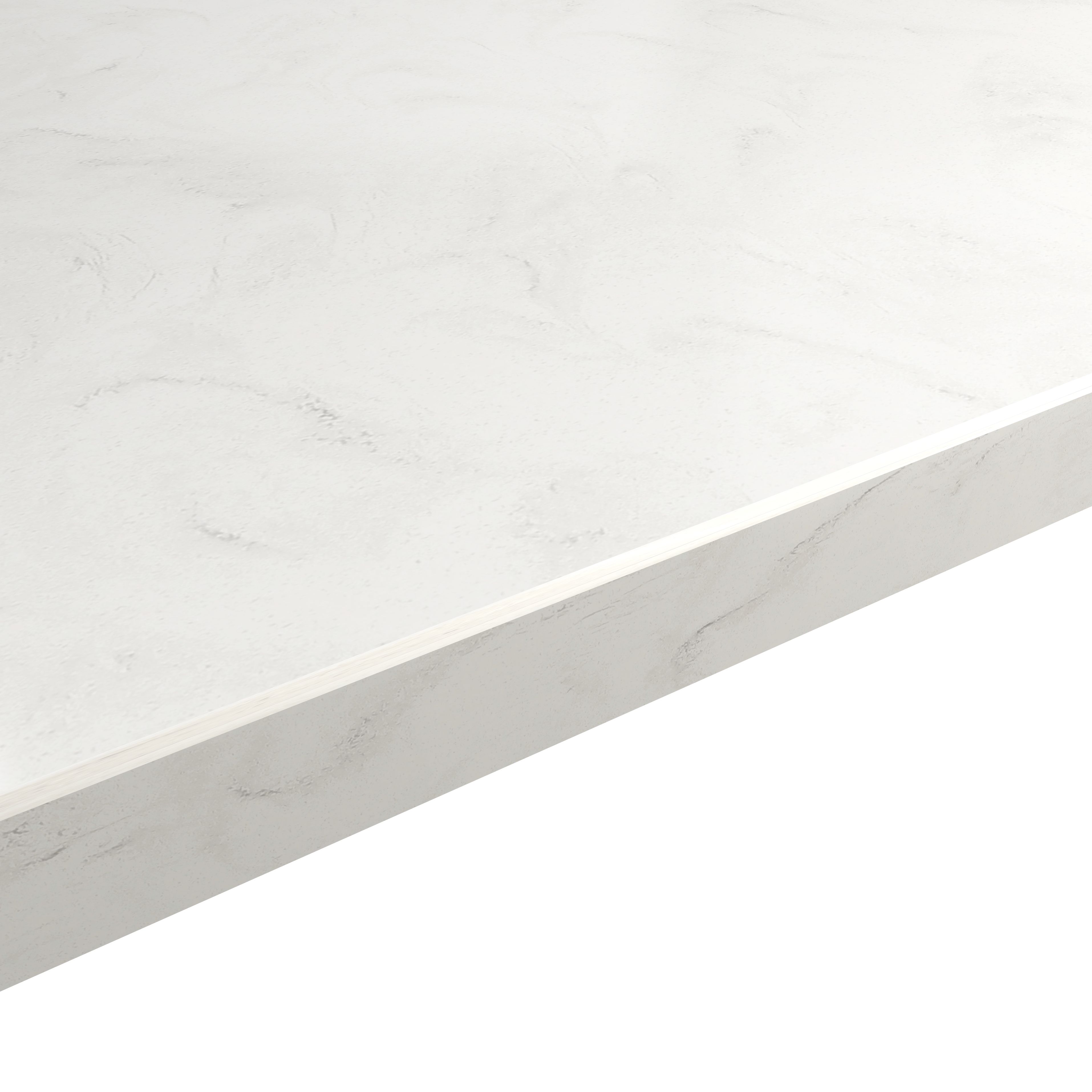 Myworktop 20mm Aurora Satin White Marble Effect Kitchen Worktop, (L)2200mm | Compare The Build