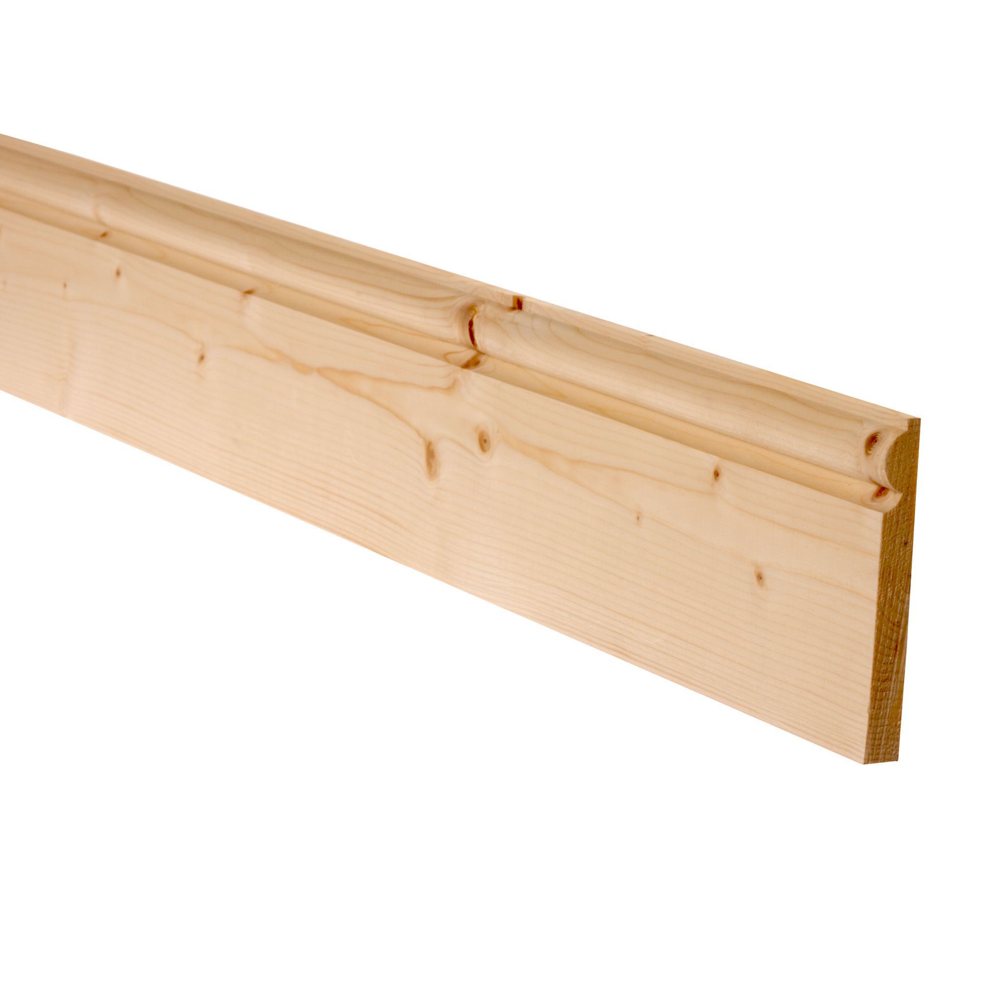 Smooth Pine Torus Skirting board (L)2.4m (W)169mm (T)15mm, Pack of 4 | Compare The Build