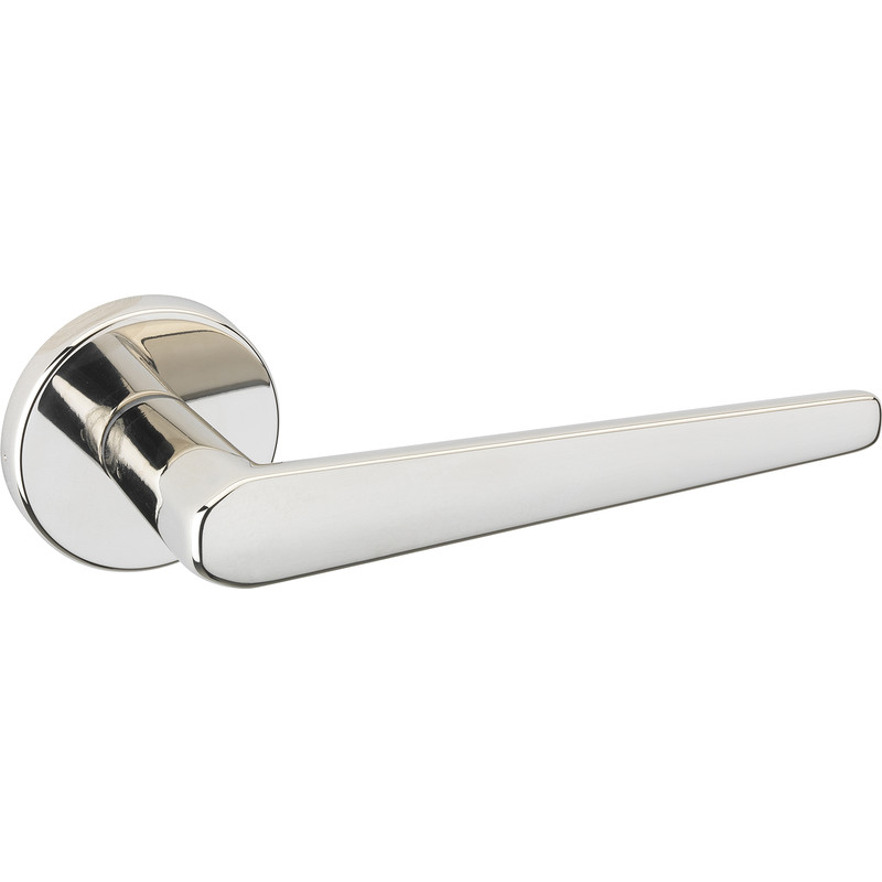 Urfic Easy Click Screwless 5560 Lever On Rose Handle Polished Nickel (Pair) in Silver | Compare The Build