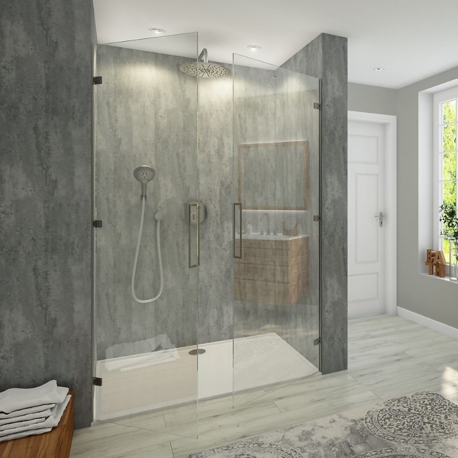 Panel Company Large Brushed Silver Shower Panel Price Comparisons | Compare The Build