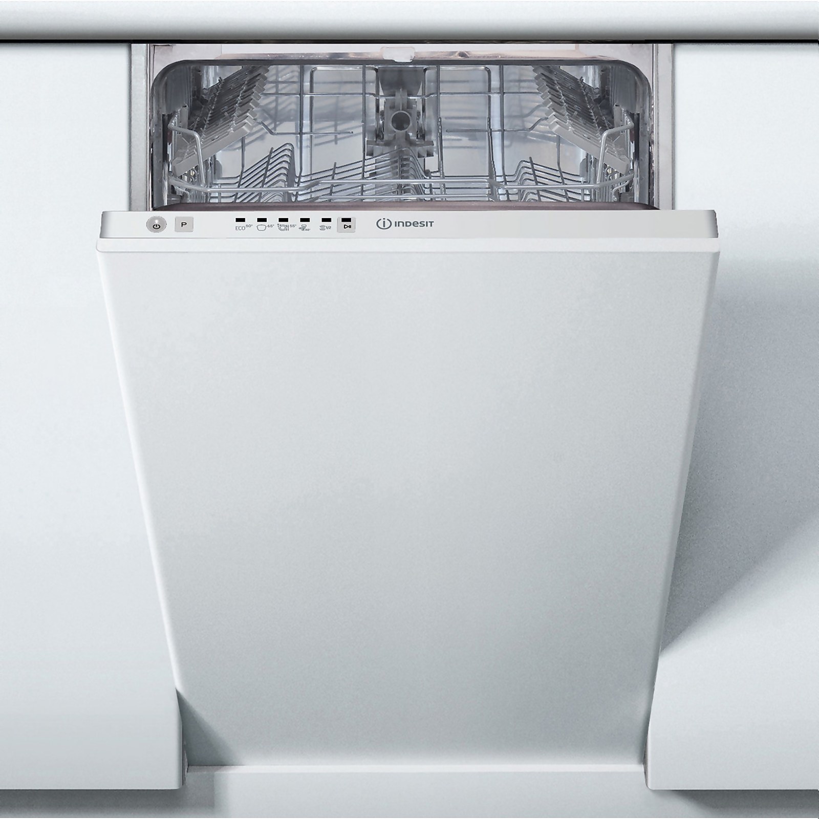 Indesit DSIE2B10UKN Fully Integrated Slimline Dishwasher - White Control Panel Price Comparisons | Compare The Build