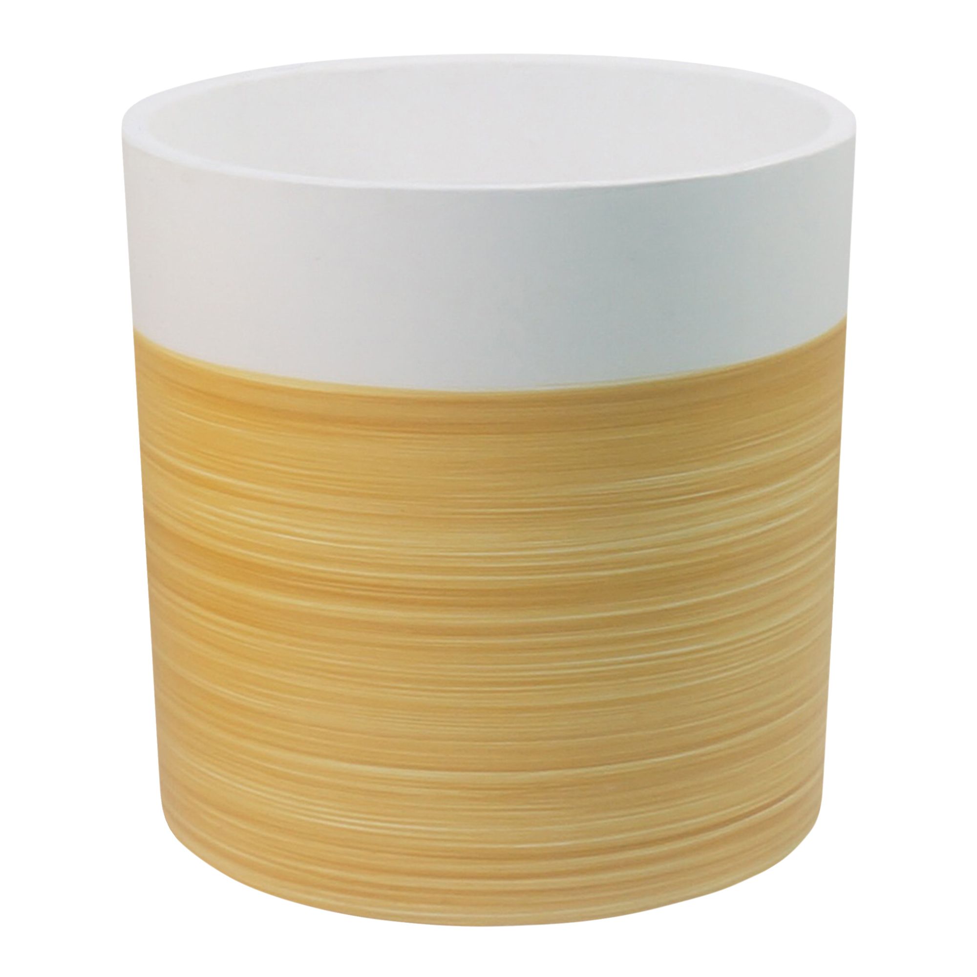 GoodHome Penan White Wood Effect Cement Round Plant Pot (Dia)38Cm Price Comparisons | Compare The Build