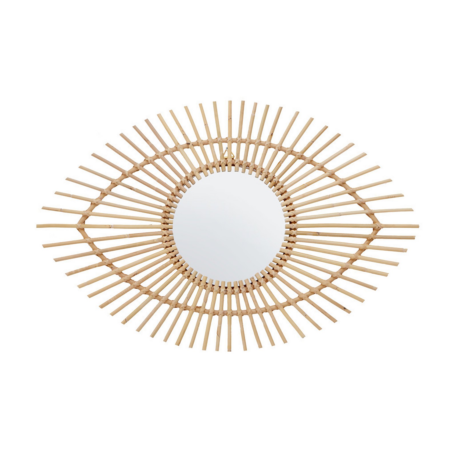 Mataram Eye Shape Rattan Wall Mirror- Natural -  83x56cm Price Comparisons | Compare The Build